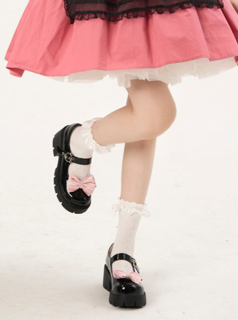 Merejane Cat Strap Platform Shoes + Ribbon