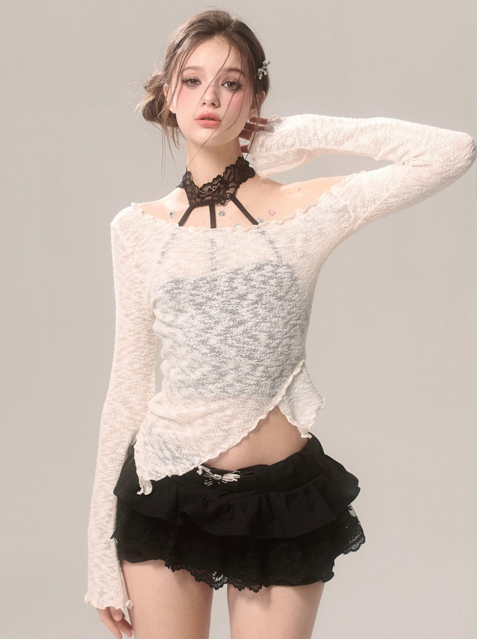 レースインナーウェアトップ ホルターネック