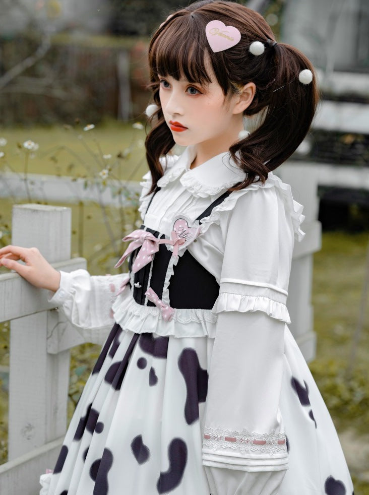 Hosenträger Kuh Bluse Rock Pelz + Mantel