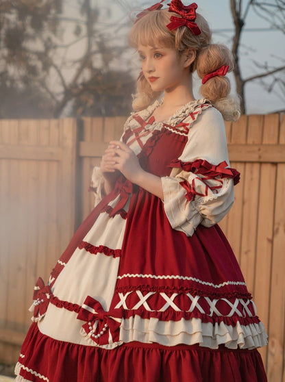 Kleid Lolita Schnürung Schnürung + Haarband Prinzessin