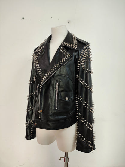 Punk Alloy Rivet PU Leather Jacket