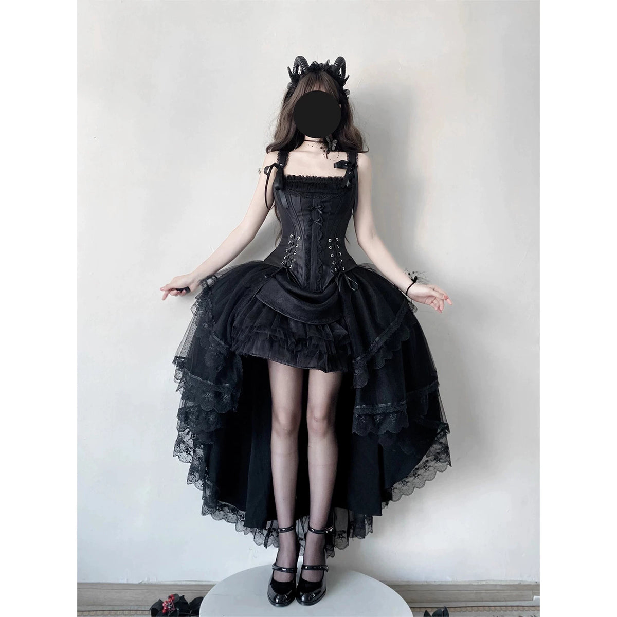 Lolita Hi-Low Princess Evening Dress - Lace-Up Back