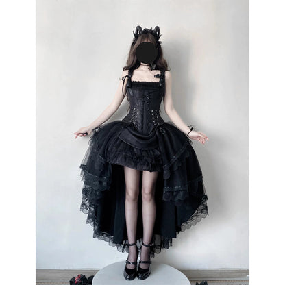 Lolita Hi-Low Princess Evening Dress - Lace-Up Back