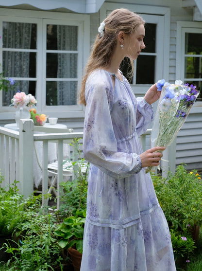 パープルドレス フレンチシフォン