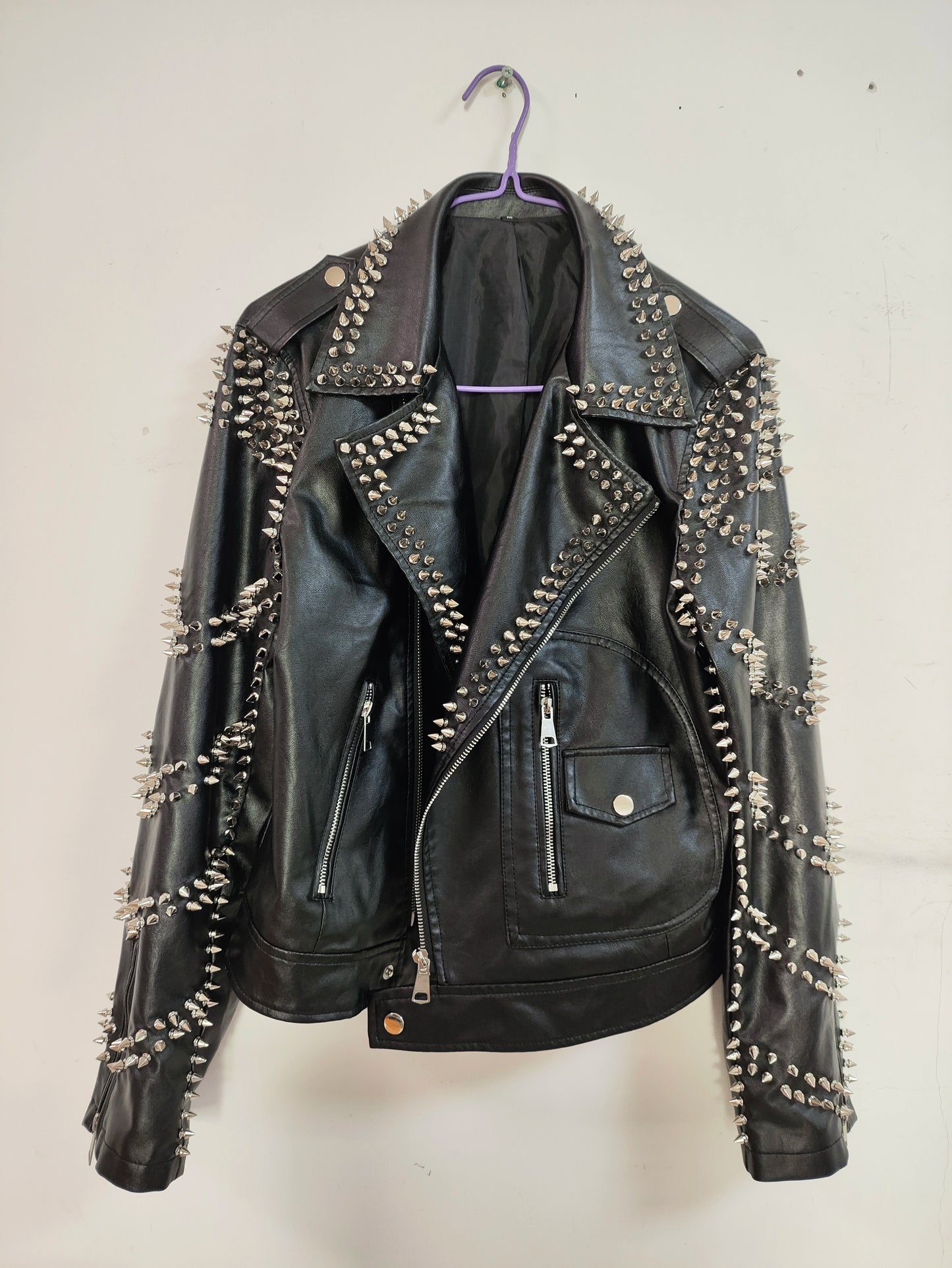 Punk Alloy Rivet PU Leather Jacket