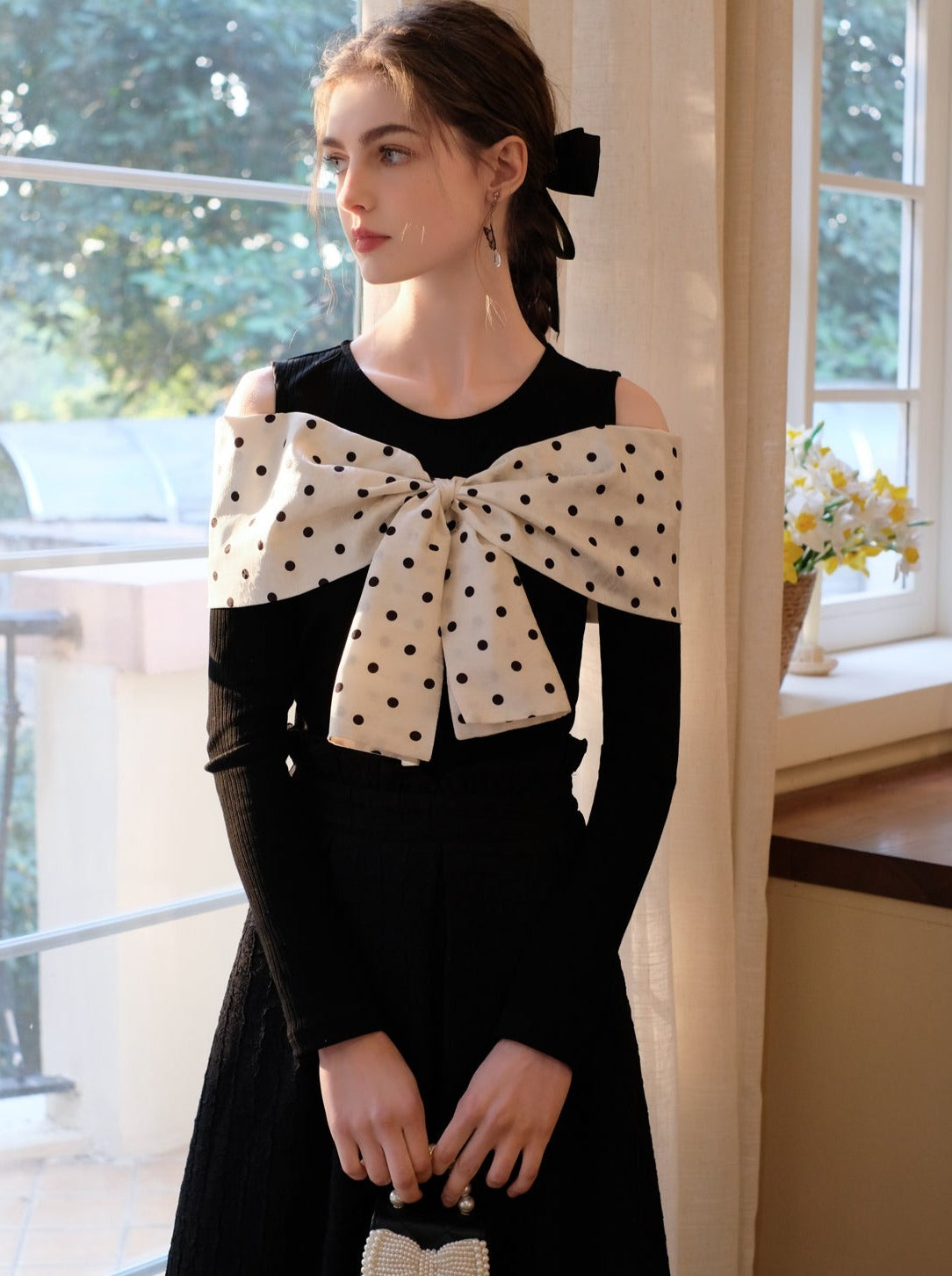 ロングスカート ブラウンボブトップ ドットクイーン+シュガー