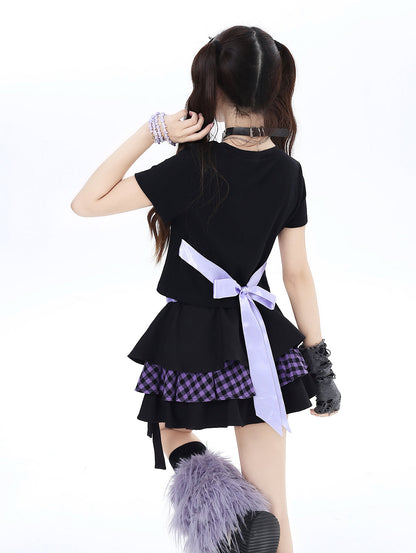 バタフライドリームTシャツ ショートスリムリボンバック