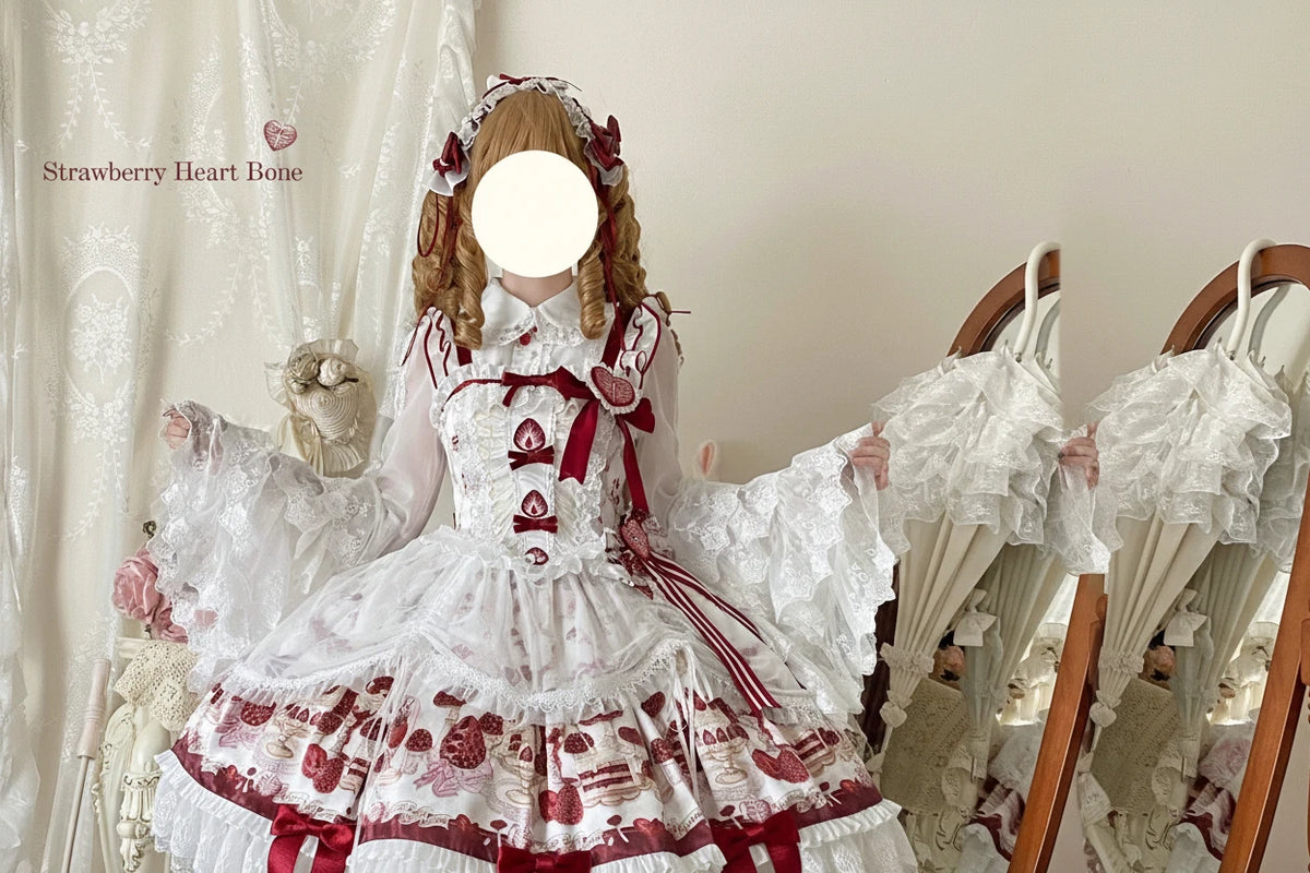 Strawberry Bone Sweet Doll Lolita OP & JSK Dress