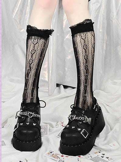 Punk Lolita Plattform Zehen Teufel Schuhe Gothic Runde Falle