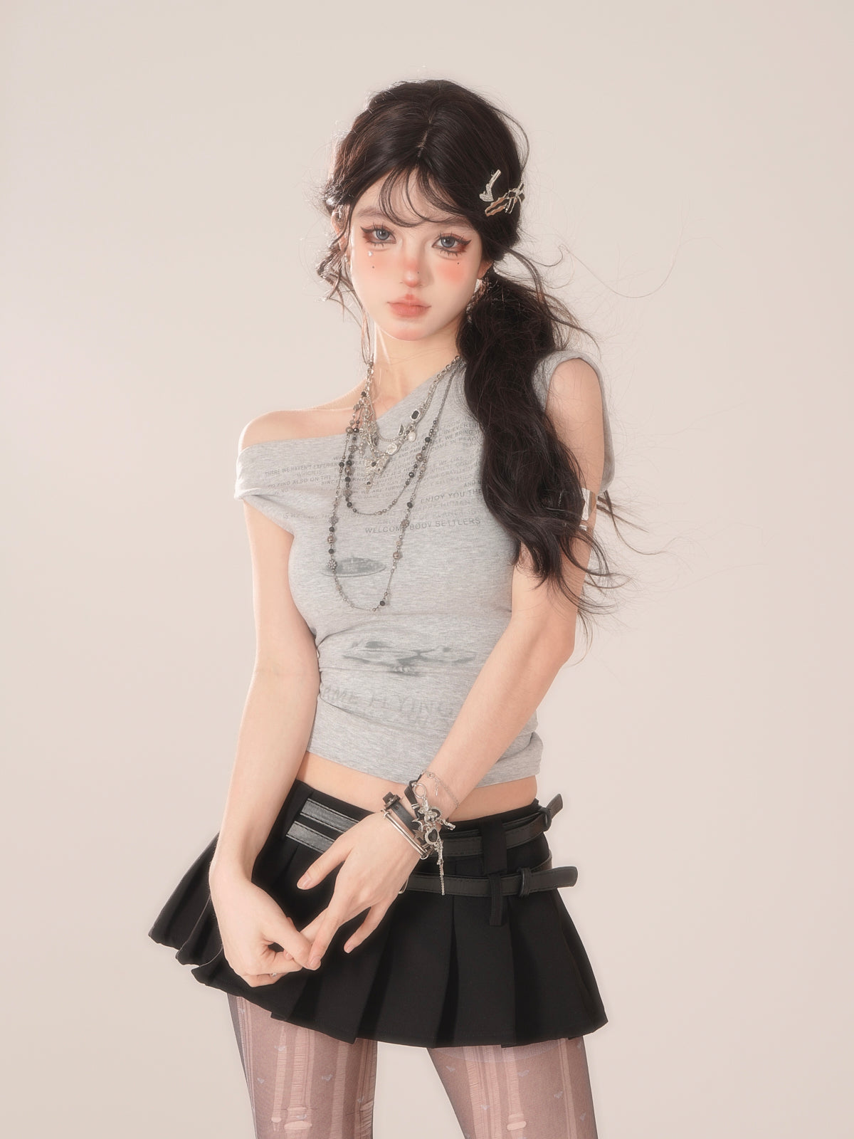 ショートトップス アメリカン ノースリーブ