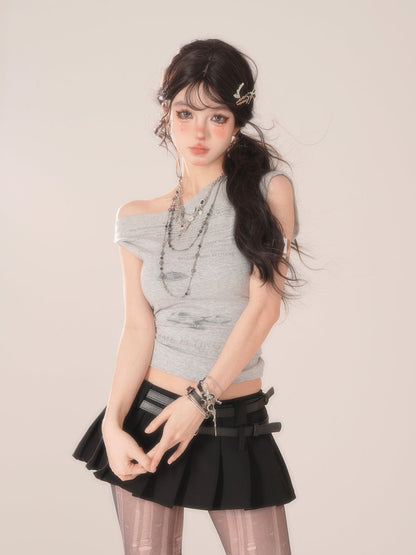 ショートトップス アメリカン ノースリーブ