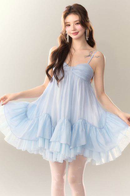 Perlensaum-Sohlenkleid Sweet Cami Salt Sea