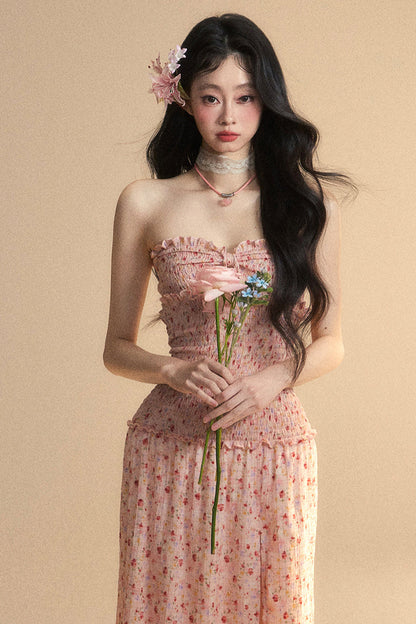 Mädchen Langes Süßes Kleid Tube Top