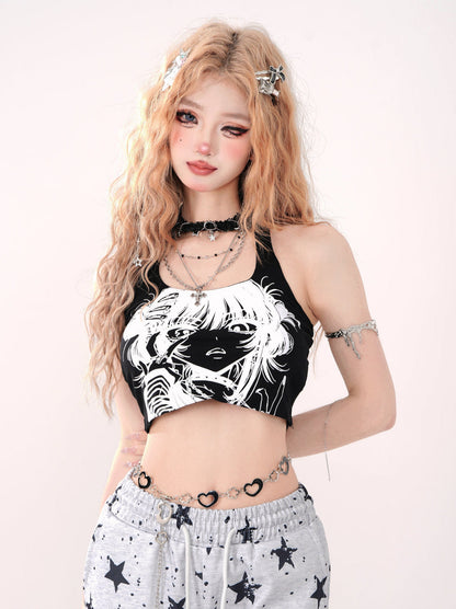 Neckholder-Top mit kurzem Ausschnitt und Trägern für Mädchen