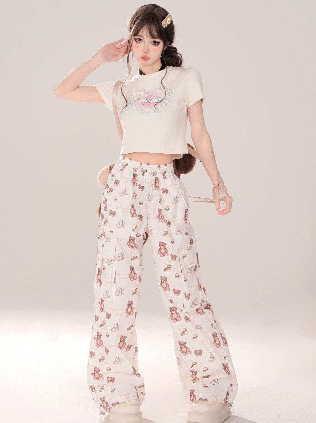 Cargo Baby Sweet Bear Loose Pants