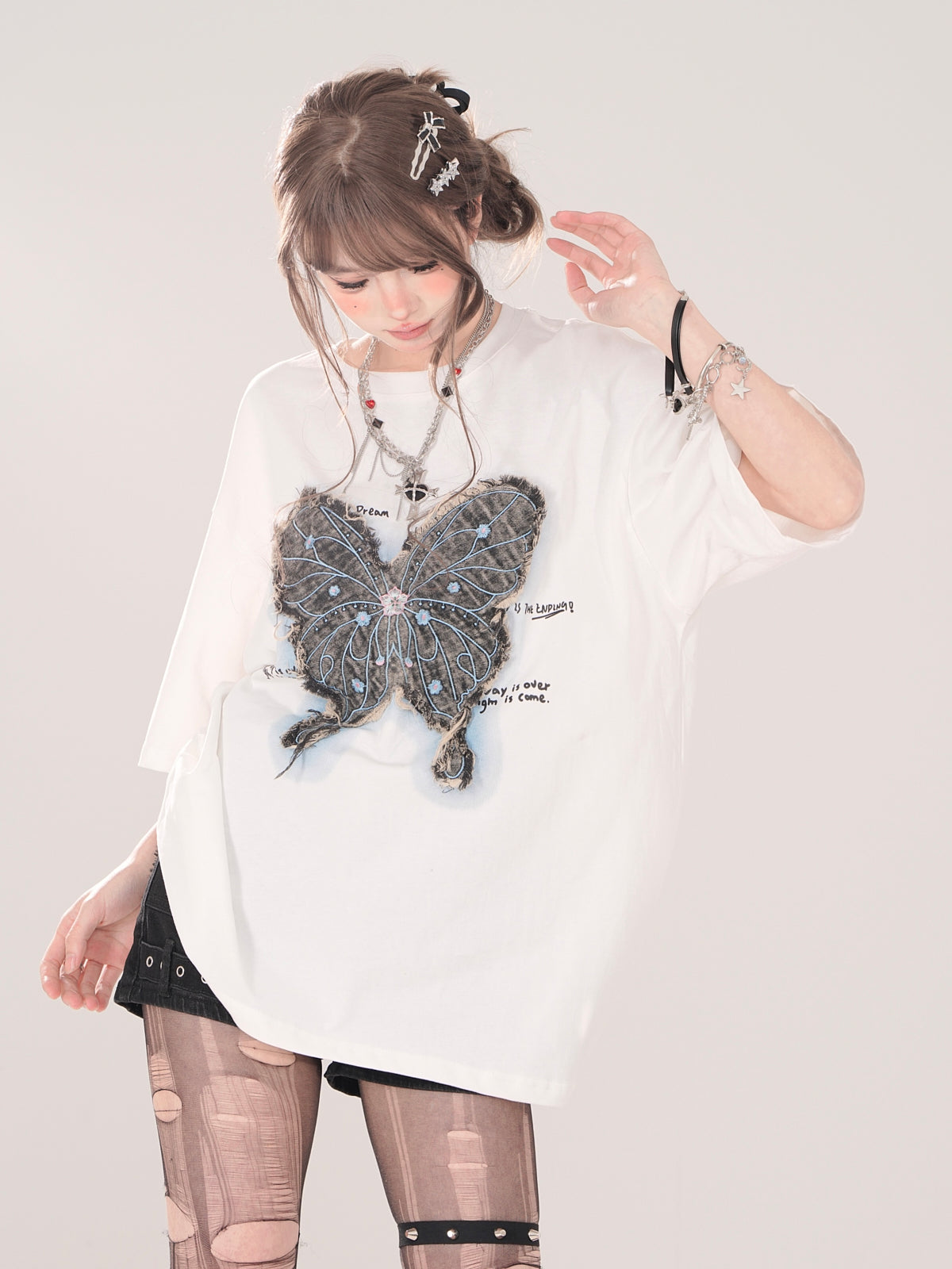 Schmetterling T-Shirt American Loose Street