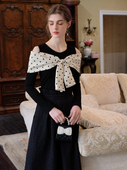 ロングスカート ブラウンボブトップ ドットクイーン+シュガー