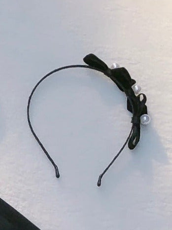 スクエアブラックパールウエストネックレスフレンチカラードレスブラックリボンキャットスーツレトロ