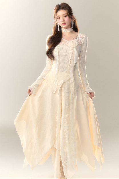 ワイルドティーホワイト+フェアリーロングイレギュラートップスカート