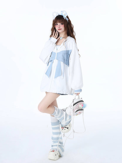 Loose the Ribbon Mist Hoodie Nachbarschaftsmädchen Reißverschluss