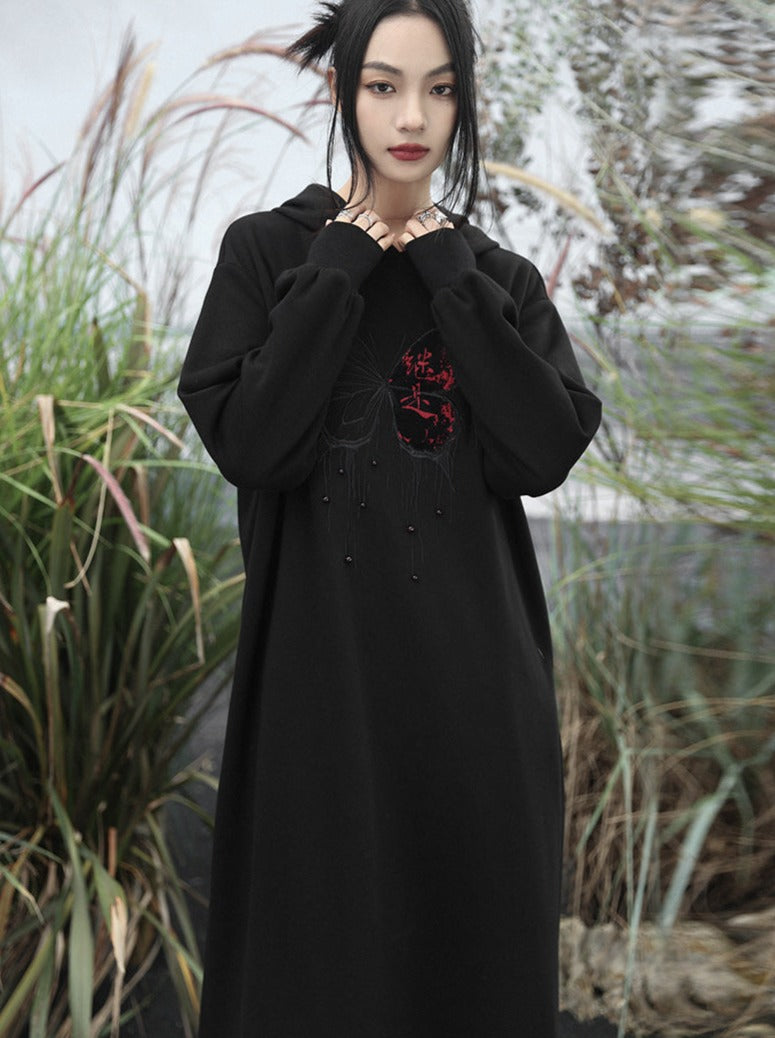 Sweatshirt Lose Kapuzenpullover Dunkler Modus