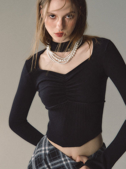 Neckholder-Top mit schmaler Taille und quadratischem Ausschnitt