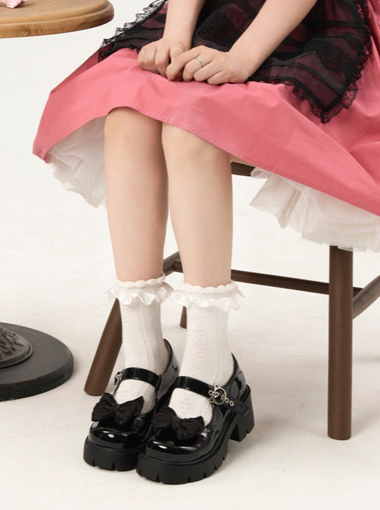 Merejane Cat Strap Platform Shoes + Ribbon