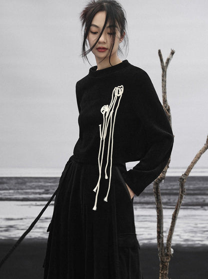 Mote Dark Rib Top Short Tulpe