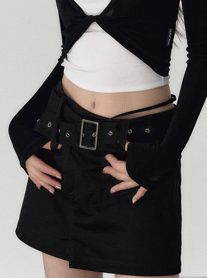 Gürtel Mädchen Schwarze Hose Mode Heißer Rock