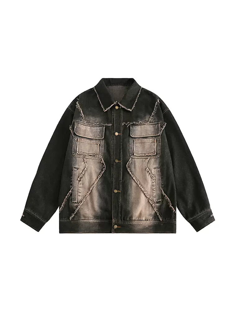 Gradient Street – Schwarze Retro-Jeansjacke