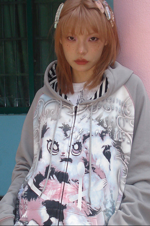 Sweatshirt Hase Hoodie Graffiti Übergroß
