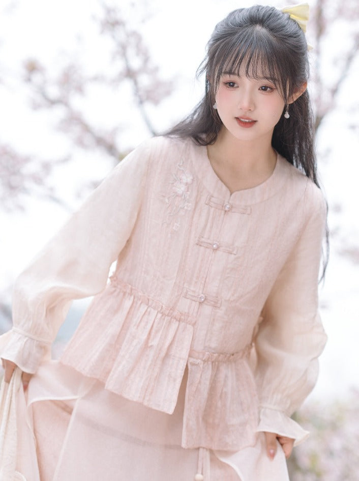 Girly Long Skirt Sweet + Top Flared Asymmetrical