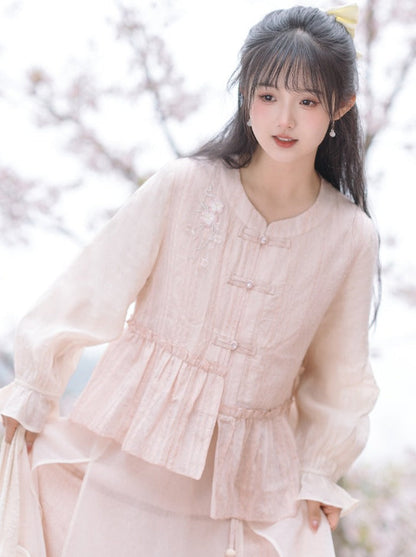 Girly Long Skirt Sweet + Top Flared Asymmetrical