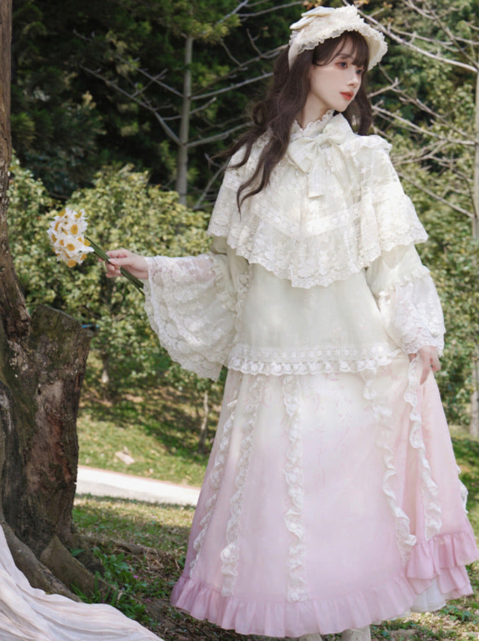 Top Rock Schürze Schal China Romantische Band Spitze Stickerei