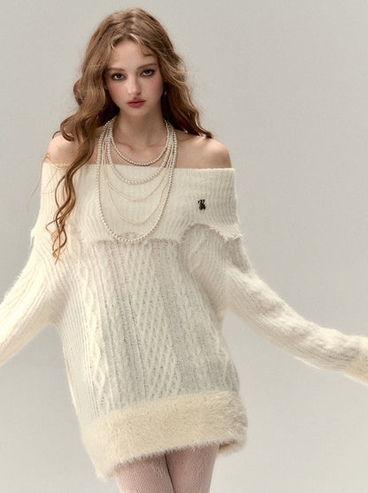 Schulterfreies, einspitziges Felltop