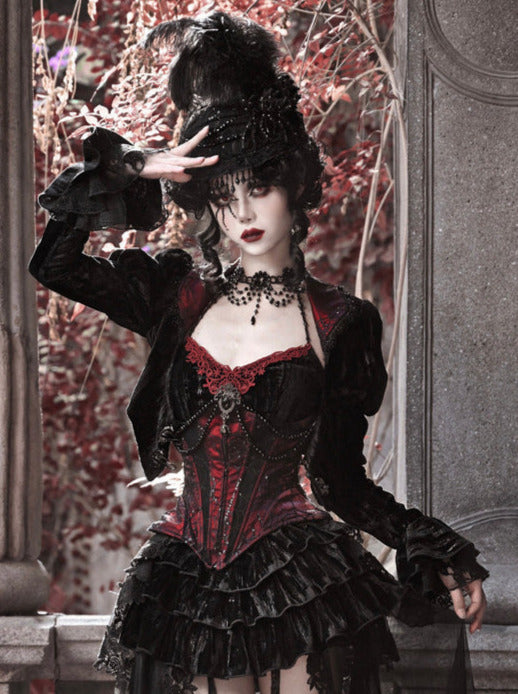 Kurze Gothic Spinnenjacke aus Samt