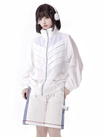 Anzug Farbe Skelett Sommer Jacke Blau Weiß Frische Invasion Sonnenschutz