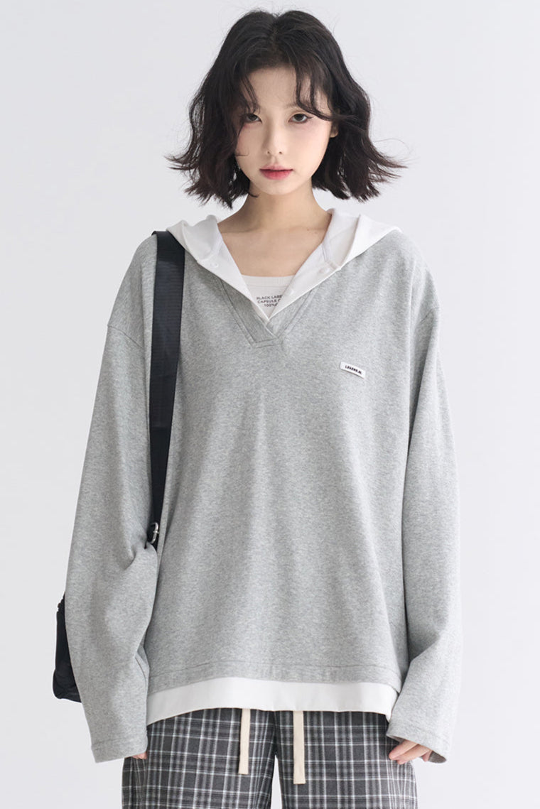 Casual V-Neck Sweatshirt