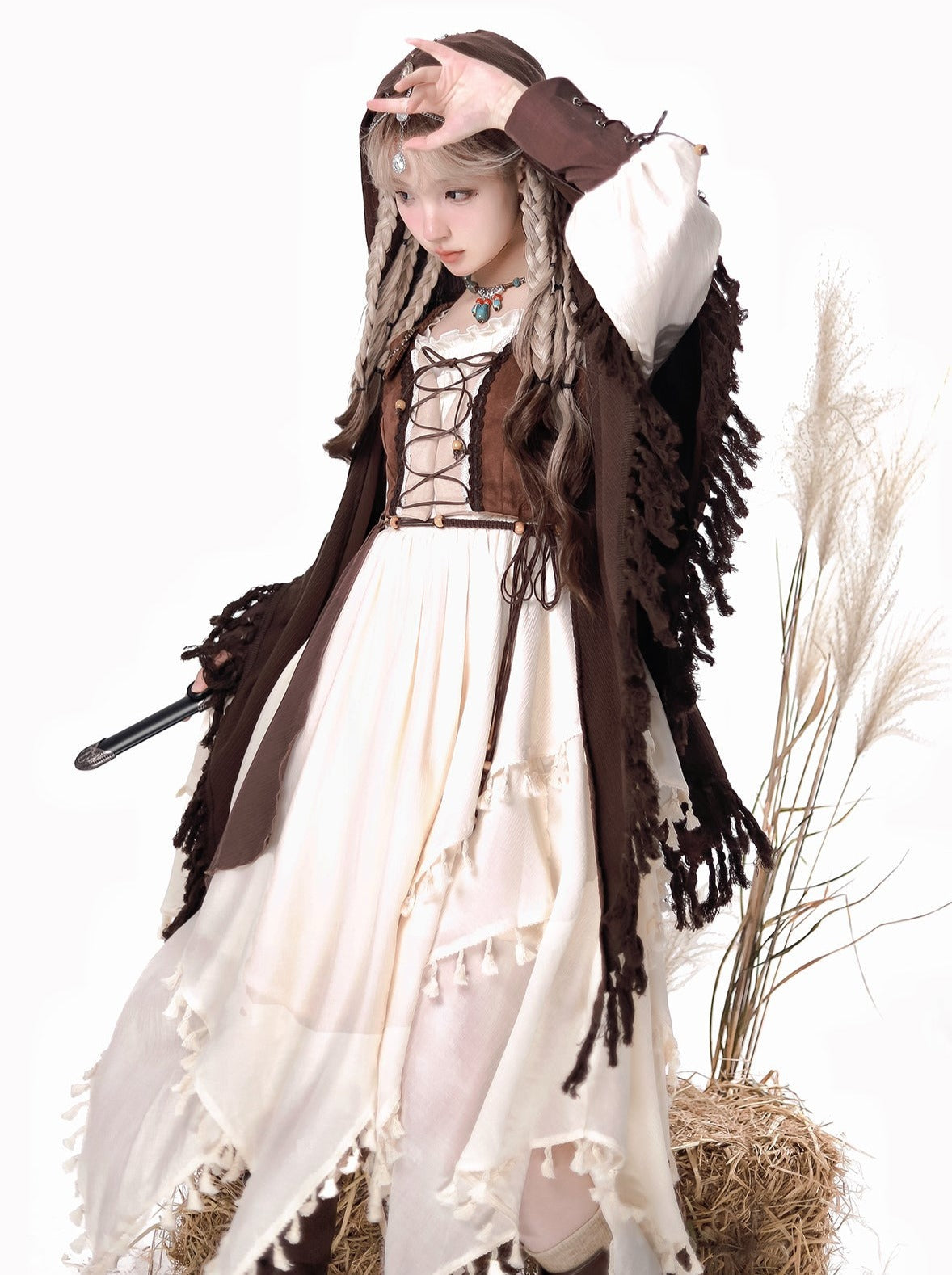 Stil Kleid Exotische Weste Cape