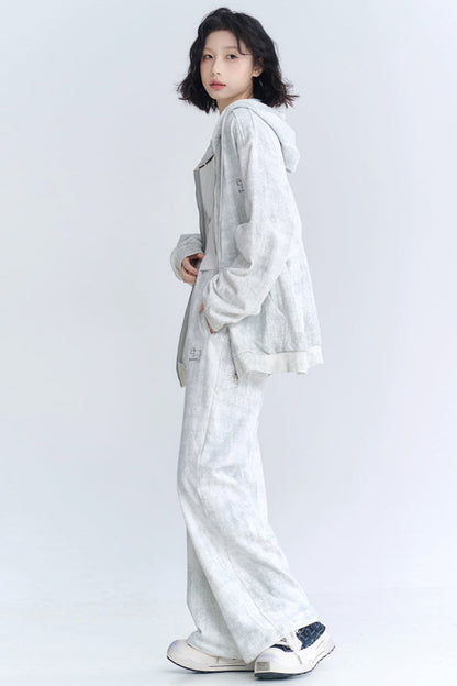 カーディガンフィット リラックスフーディーセットアップ