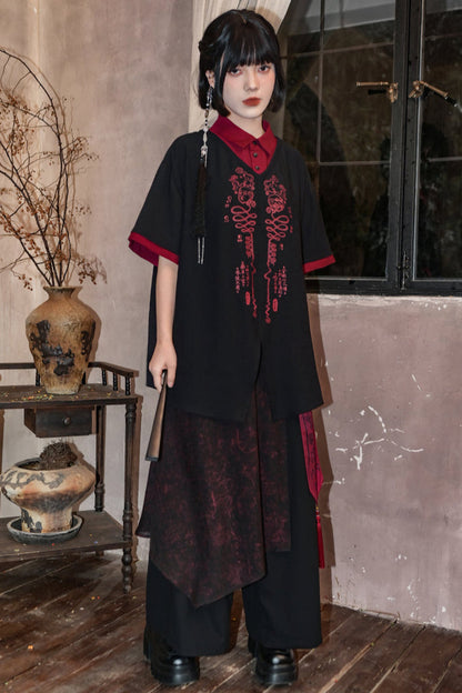 ダークレッグチャイナパンツ ワイド