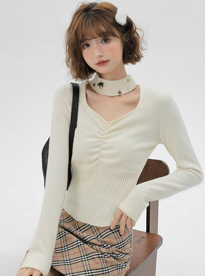 Schlankes, quadratisches Oberteil mit Taillenhalsausschnitt