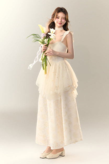 Stickereikleid Baumwolle Blume Weiß