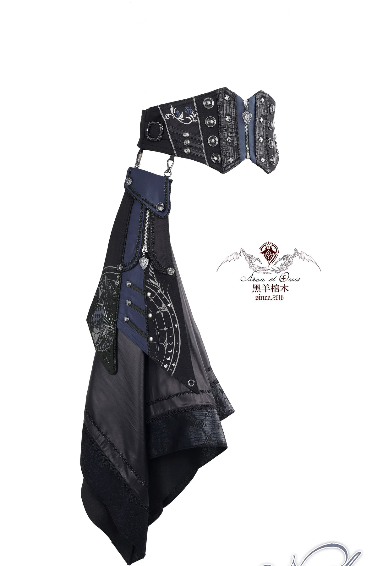 Sin Embroidered Corset Belt & Double-Sided Printed Train