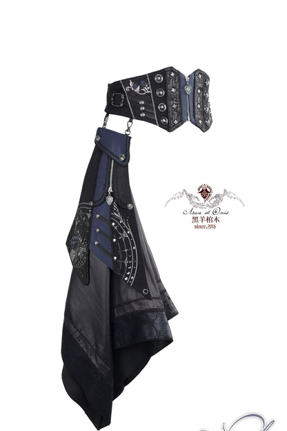 Sin Embroidered Corset Belt & Double-Sided Printed Train