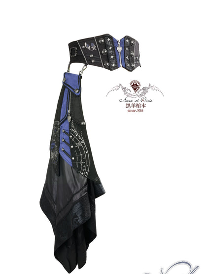 Sin Embroidered Corset Belt & Double-Sided Printed Train