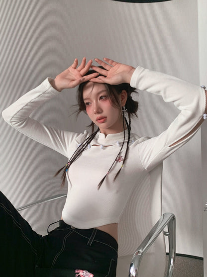 チャイナショートタイトトップ