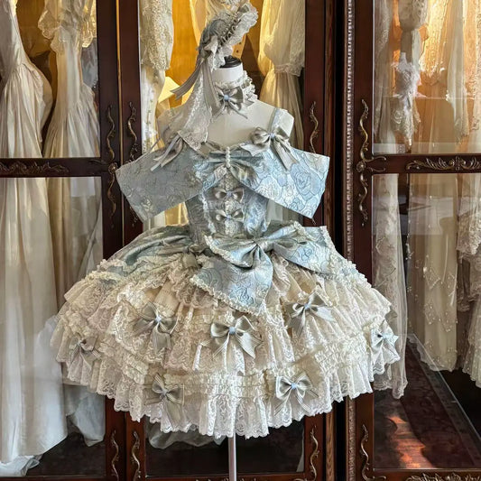 Rose Prelude Blue Lolita Dress [Pre-Order Deposit]