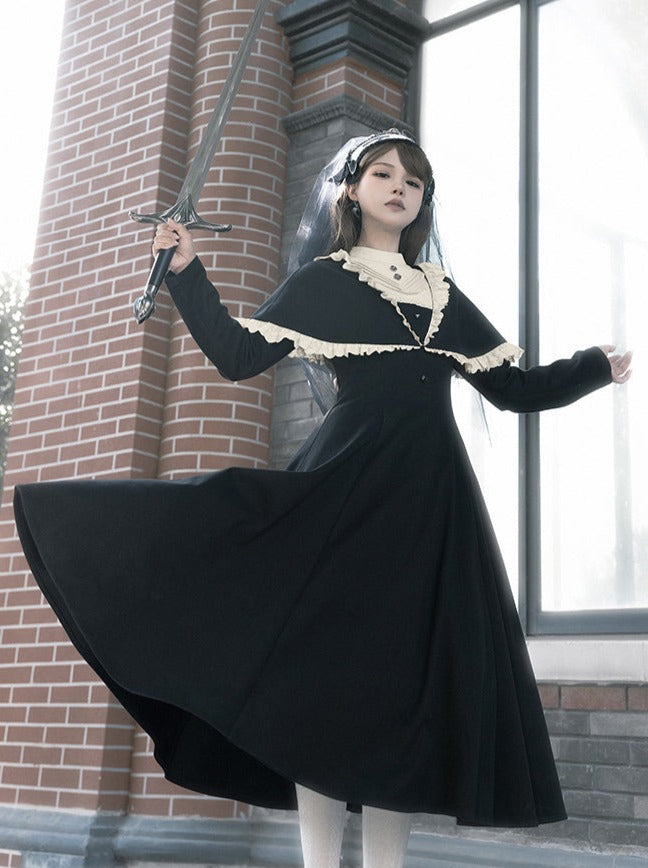 Piece Faux Gothic Dress Two Lolita