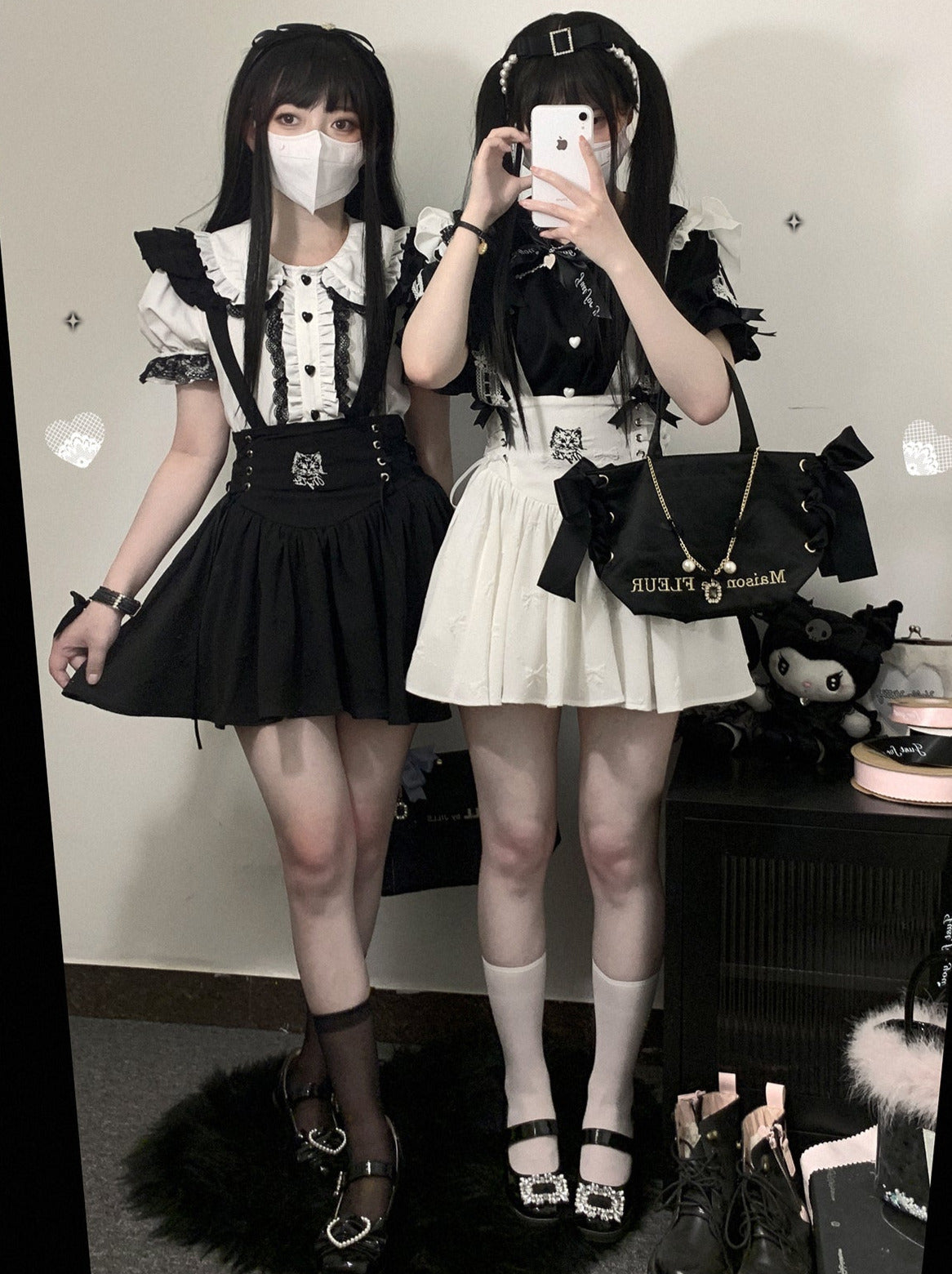 Spitzenhemd mit Puffärmeln und Kragen